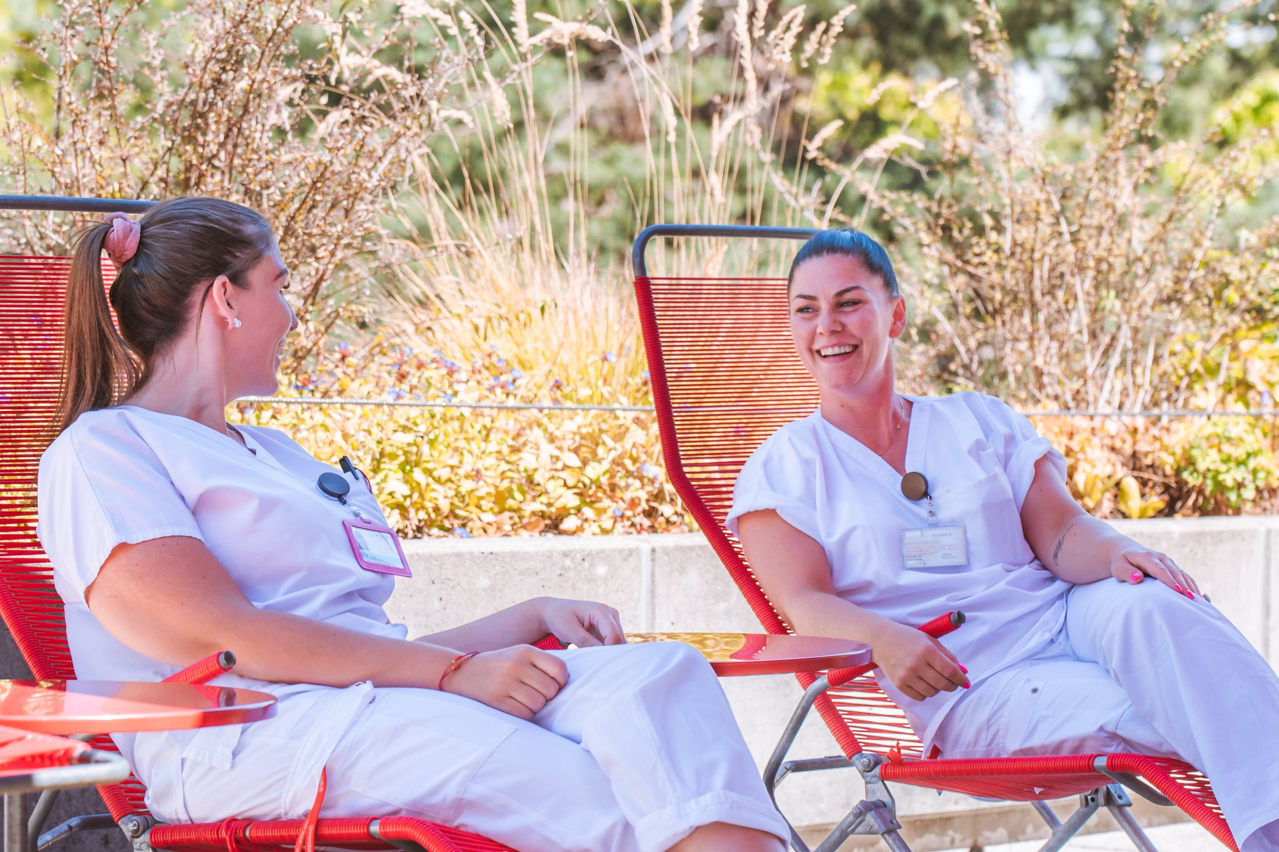 Carers on deckchairs